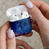 Fijian Tribal Manta Ray AirPods Case Masi Motif with Coral Reef Ocean Vibe LT03 - Polynesian Pride