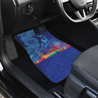 Fijian Tribal Manta Ray Car Mats Masi Motif with Coral Reef Ocean Vibe LT03 - Polynesian Pride