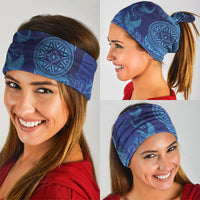 Fijian Tribal Manta Ray Neck Gaiter Masi Motif with Coral Reef Ocean Vibe LT03 - Polynesian Pride
