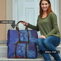 Fijian Tribal Manta Ray Travel Bag Masi Motif with Coral Reef Ocean Vibe LT03 - Polynesian Pride