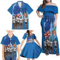 Fiji Rugby Sevens Family Matching Off Shoulder Maxi Dress and Hawaiian Shirt Commemorate Gold Medal - Rio de Janeiro 2016 LT03 - Polynesian Pride