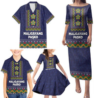 Philippines Merry Christmas Family Matching Puletasi and Hawaiian Shirt Maligayang Pasko with Parol and Xmas Pattern Barong Style LT03 - Polynesian Pride