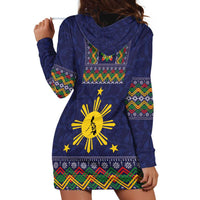 Philippines Merry Christmas Hoodie Dress Maligayang Pasko with Parol and Xmas Pattern Barong Style LT03 - Polynesian Pride