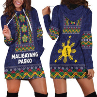 Philippines Merry Christmas Hoodie Dress Maligayang Pasko with Parol and Xmas Pattern Barong Style LT03 - Polynesian Pride