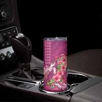 Hawaiian Turtle Love Couple Skinny Tumbler Sweet Hibiscus and Kakau Pattern Rose Color LT03 - Polynesian Pride