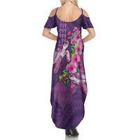 Hawaiian Turtle Love Couple Family Matching Summer Maxi Dress and Hawaiian Shirt - Sweet Hibiscus and Kakau Pattern Deep Purple Color LT03 - Polynesian Pride