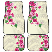 Hawaiian Hibiscus and Art Polynesian Tattoo Car Mats Beige Color LT03 - Polynesian Pride