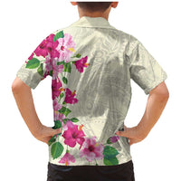 Hawaiian Hibiscus and Art Polynesian Tattoo Family Matching Mermaid Dress and Hawaiian Shirt Beige Color LT03 - Polynesian Pride