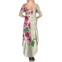 Hawaiian Hibiscus and Art Polynesian Tattoo Family Matching Summer Maxi Dress and Hawaiian Shirt Beige Color LT03 - Polynesian Pride