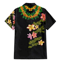 Hawaiian Lei Plumeria and Tropical Leaves Family Matching Mermaid Dress and Hawaiian Shirt Watercolor Style LT03 - Polynesian Pride