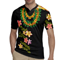 Hawaiian Lei Plumeria and Tropical Leaves Rugby Jersey Watercolor Style LT03 - Polynesian Pride