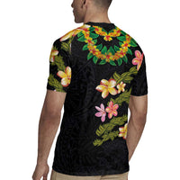Hawaiian Lei Plumeria and Tropical Leaves Rugby Jersey Watercolor Style LT03 - Polynesian Pride