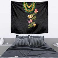 Hawaiian Lei Plumeria and Tropical Leaves Tapestry Watercolor Style LT03 - Polynesian Pride