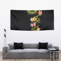 Hawaiian Lei Plumeria and Tropical Leaves Tapestry Watercolor Style LT03 - Polynesian Pride