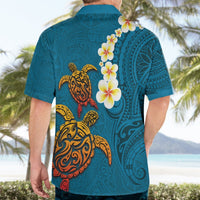 Hawaii Turtle Plumeria Flower Hawaiian Shirt Polynesian Pattern Blue Color LT03 - Polynesian Pride