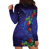 Matariki New Zealand Maori and Pohutukawa Hoodie Dress Galaxy Blue Sky Style LT03 - Polynesian Pride