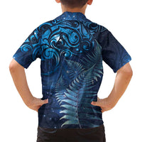Matariki New Zealand Maori Silver Fern Family Matching Tank Maxi Dress and Hawaiian Shirt Galaxy Blue Sky Style LT03 - Polynesian Pride