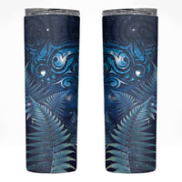 Matariki New Zealand Maori Silver Fern Skinny Tumbler Galaxy Blue Sky Style LT03 Blue - Polynesian Pride