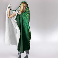 Matariki New Zealand Maori Silver Fern Hooded Blanket Galaxy Green Sky Style