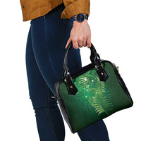 Matariki New Zealand Maori Silver Fern Shoulder Handbag Galaxy Green Sky Style