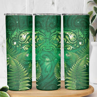 Matariki New Zealand Maori Silver Fern Skinny Tumbler Galaxy Green Sky Style LT03 - Polynesian Pride