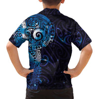 Matariki New Zealand Maori Koru Art Tattoo Family Matching Long Sleeve Bodycon Dress and Hawaiian Shirt New Year Galaxy Blue Sky Style LT03 - Polynesian Pride