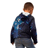 Matariki New Zealand Maori Koru Art Tattoo Kid Hoodie New Year Galaxy Blue Sky Style LT03 - Polynesian Pride