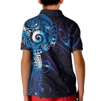 Matariki New Zealand Maori Koru Art Tattoo Kid Polo Shirt New Year Galaxy Blue Sky Style LT03 - Polynesian Pride
