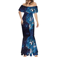 Matariki New Zealand Maori Koru Art Tattoo Mermaid Dress New Year Galaxy Blue Sky Style LT03 - Polynesian Pride