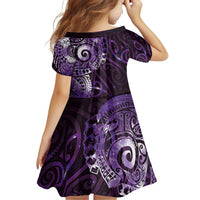 Matariki New Zealand Maori Koru Art Tattoo Family Matching Puletasi and Hawaiian Shirt New Year Galaxy Purple Sky Style LT03 - Polynesian Pride