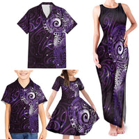 Matariki New Zealand Maori Koru Art Tattoo Family Matching Tank Maxi Dress and Hawaiian Shirt New Year Galaxy Purple Sky Style LT03 - Polynesian Pride