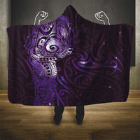 Matariki New Zealand Maori Koru Art Tattoo Hooded Blanket New Year Galaxy Purple Sky Style LT03 - Polynesian Pride