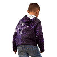 Matariki New Zealand Maori Koru Art Tattoo Kid Hoodie New Year Galaxy Purple Sky Style LT03 - Polynesian Pride