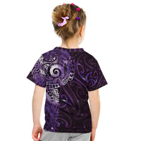 Matariki New Zealand Maori Koru Art Tattoo Kid T Shirt New Year Galaxy Purple Sky Style LT03 - Polynesian Pride