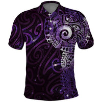 Matariki New Zealand Maori Koru Art Tattoo Polo Shirt New Year Galaxy Purple Sky Style LT03 Purple - Polynesian Pride