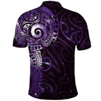 Matariki New Zealand Maori Koru Art Tattoo Polo Shirt New Year Galaxy Purple Sky Style LT03 - Polynesian Pride