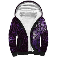 Matariki New Zealand Maori Koru Art Tattoo Sherpa Hoodie New Year Galaxy Purple Sky Style LT03 Unisex Purple - Polynesian Pride