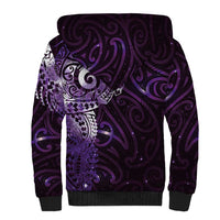Matariki New Zealand Maori Koru Art Tattoo Sherpa Hoodie New Year Galaxy Purple Sky Style LT03 - Polynesian Pride