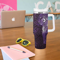 Matariki New Zealand Maori Koru Art Tattoo Tumbler With Handle New Year Galaxy Purple Sky Style LT03 - Polynesian Pride