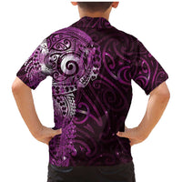 Matariki New Zealand Maori Koru Art Tattoo Family Matching Mermaid Dress and Hawaiian Shirt New Year Galaxy Pink Sky Style LT03 - Polynesian Pride