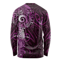 Matariki New Zealand Maori Koru Art Tattoo Long Sleeve Shirt New Year Galaxy Pink Sky Style LT03 - Polynesian Pride