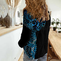 New Zealand Maori Koru Art Traditional Tattoo Women Casual Shirt Paua Shell LT03 - Polynesian Pride