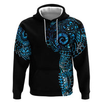 New Zealand Maori Koru Art Traditional Tattoo Zip Hoodie Paua Shell LT03 Pullover Hoodie Black - Polynesian Pride