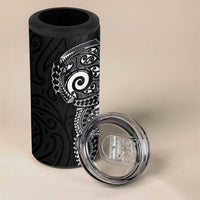 New Zealand Maori Koru Art Traditional Tattoo 4 in 1 Can Cooler Tumbler Simple Style LT03 - Polynesian Pride