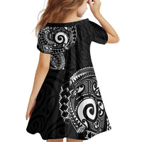 New Zealand Maori Koru Art Traditional Tattoo Family Matching Long Sleeve Bodycon Dress and Hawaiian Shirt Simple Style LT03 - Polynesian Pride