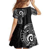New Zealand Maori Koru Art Traditional Tattoo Family Matching Off Shoulder Maxi Dress and Hawaiian Shirt Simple Style LT03 - Polynesian Pride