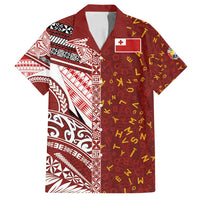 Tonga Language Week Family Matching Long Sleeve Bodycon Dress and Hawaiian Shirt Ngatu Pattern and Tongan Alphabet - Polynesian Pride