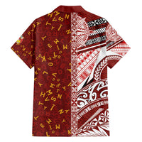 Tonga Language Week Family Matching Puletasi and Hawaiian Shirt Ngatu Pattern and Tongan Alphabet - Polynesian Pride