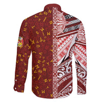 Tonga Language Week Family Matching Short Sleeve Bodycon Dress and Hawaiian Shirt Ngatu Pattern and Tongan Alphabet - Polynesian Pride