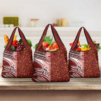 Tonga Language Week Grocery Bag Ngatu Pattern and Tongan Alphabet - Polynesian Pride